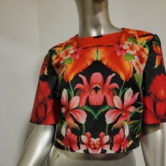 Ted Baker Tropical Toucan Print Crop Jacket Size 4 - Picture 4 of 8